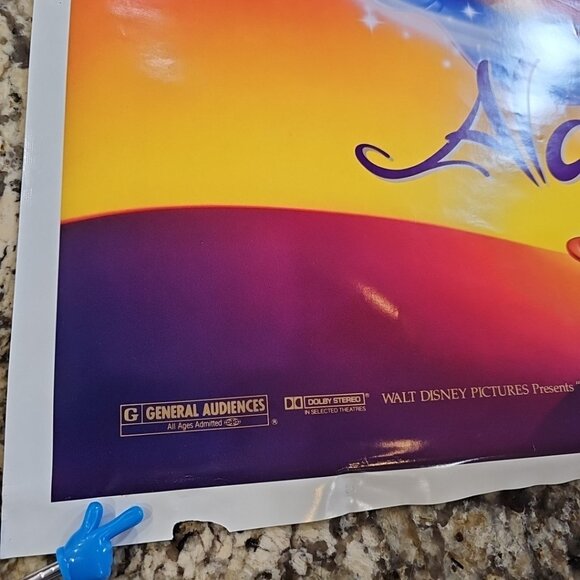 ALADDIN 2 Sided Movie Poster Original DS 27x41 One Sheet DISNEY Animation 1992 - Picture 5 of 13